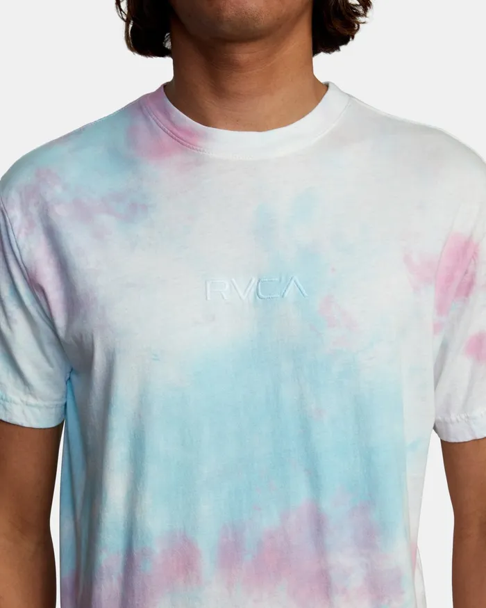 RVCA Mens Short Sleeves Small Rvca TieDye Short Sleeve Tee White Tie Dye Wbb6