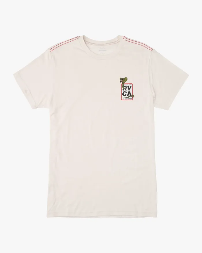 RVCA Mens Short Sleeves Snake Eyes Short Sleeve Tee Antique White Anw