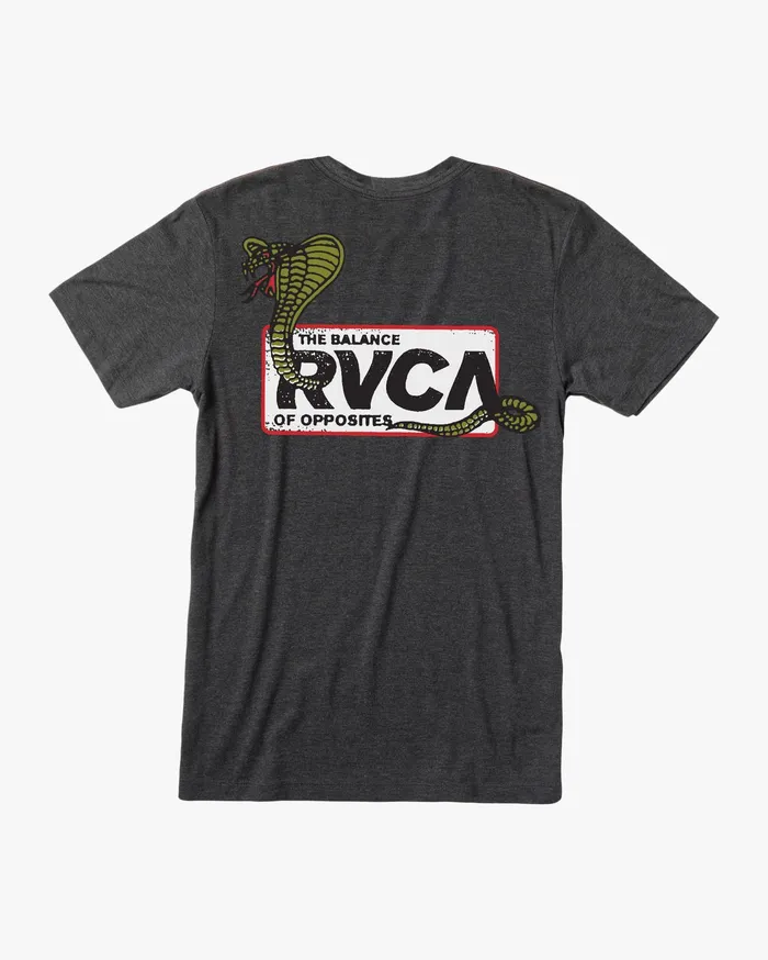 RVCA Mens Short Sleeves Snake Eyes Short Sleeve Tee Black Blk