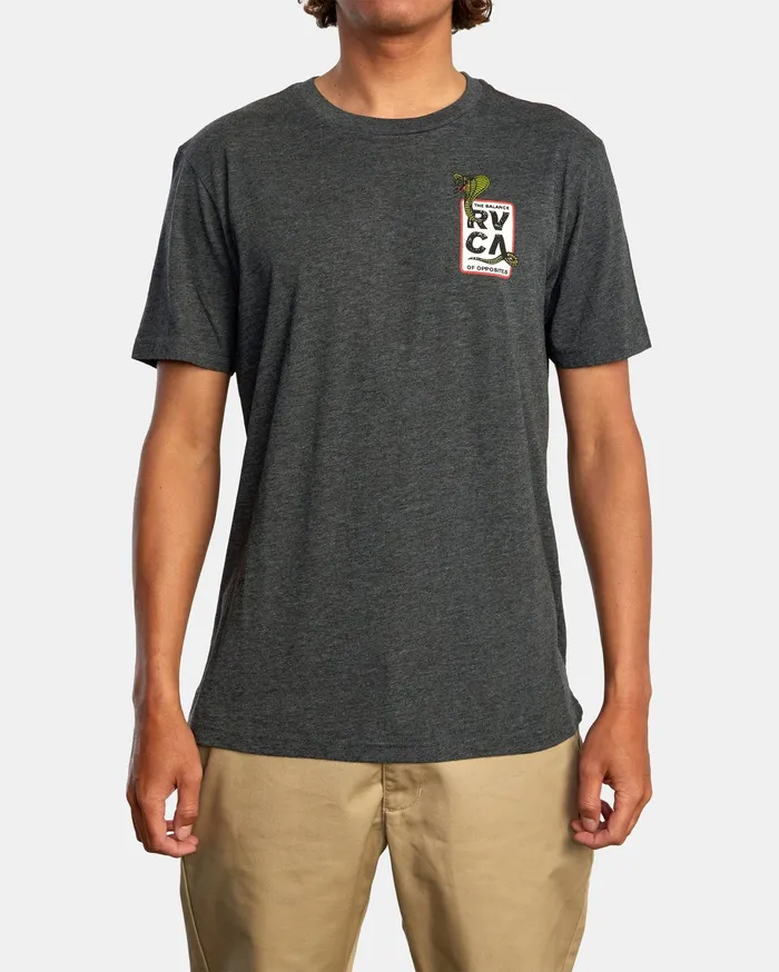 RVCA Mens Short Sleeves Snake Eyes Short Sleeve Tee Black Blk