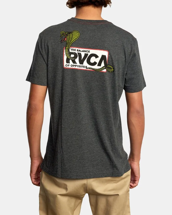 RVCA Mens Short Sleeves Snake Eyes Short Sleeve Tee Black Blk