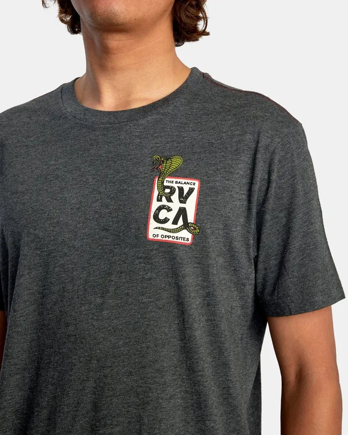 RVCA Mens Short Sleeves Snake Eyes Short Sleeve Tee Black Blk