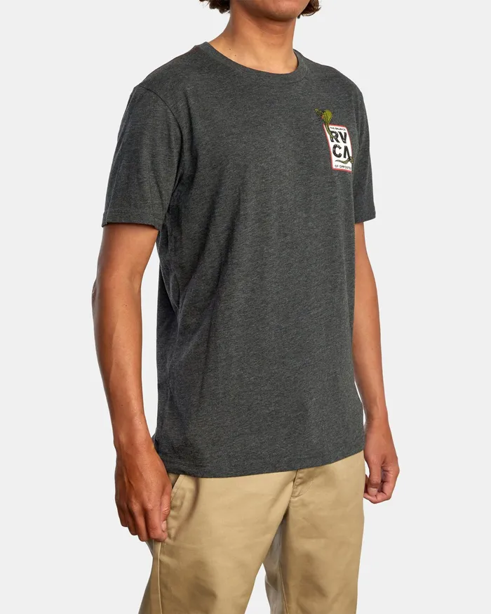 RVCA Mens Short Sleeves Snake Eyes Short Sleeve Tee Black Blk