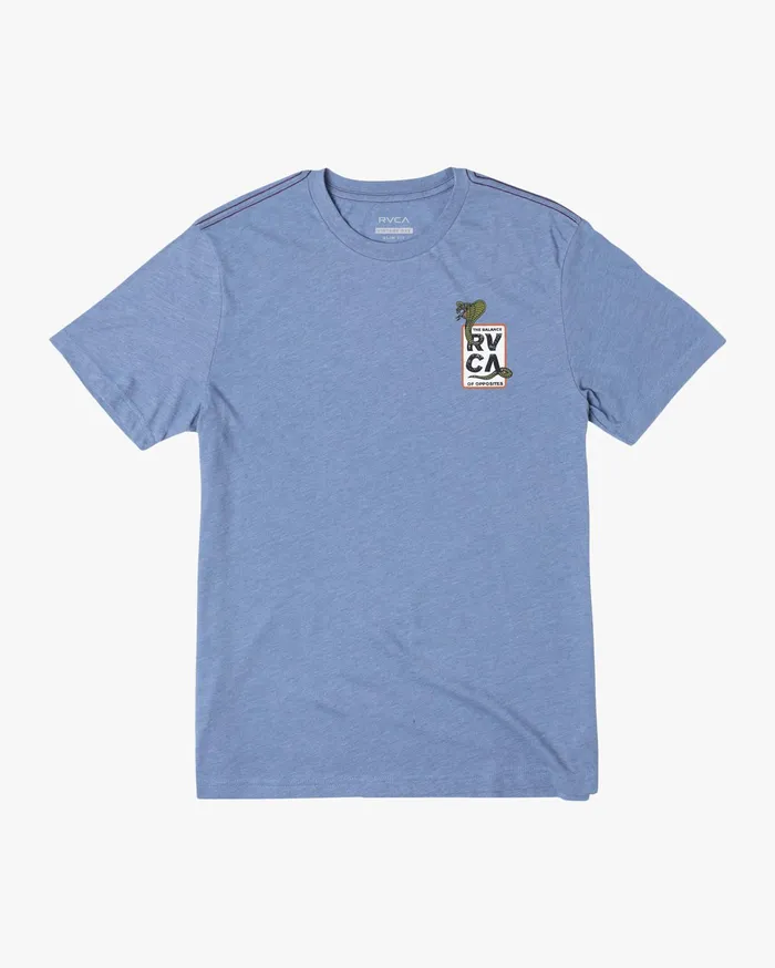 RVCA Mens Short Sleeves Snake Eyes Short Sleeve Tee French Blue Frb