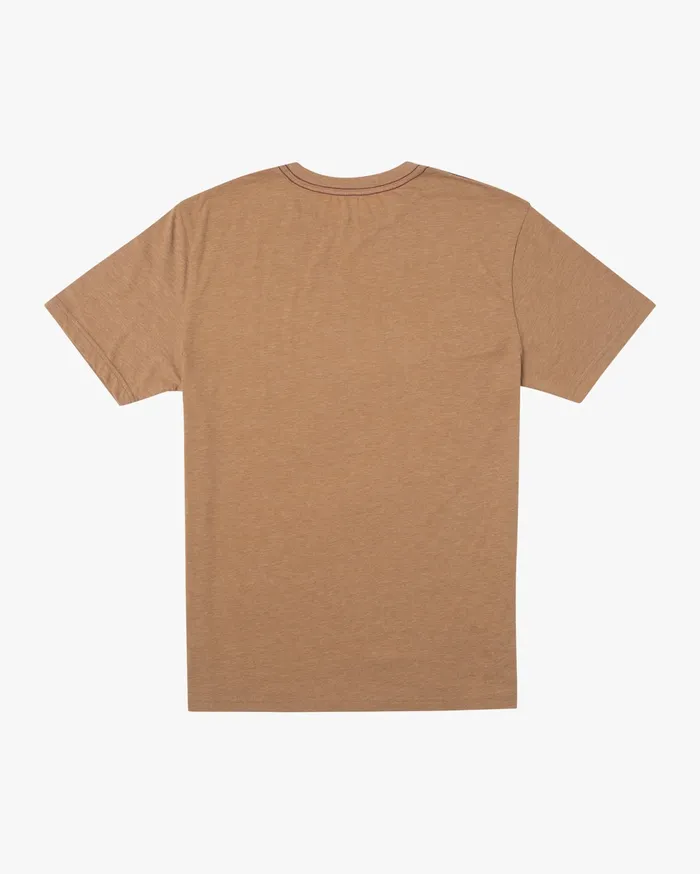 RVCA Mens Short Sleeves Solo Label Short Sleeve Tee Camel Cml
