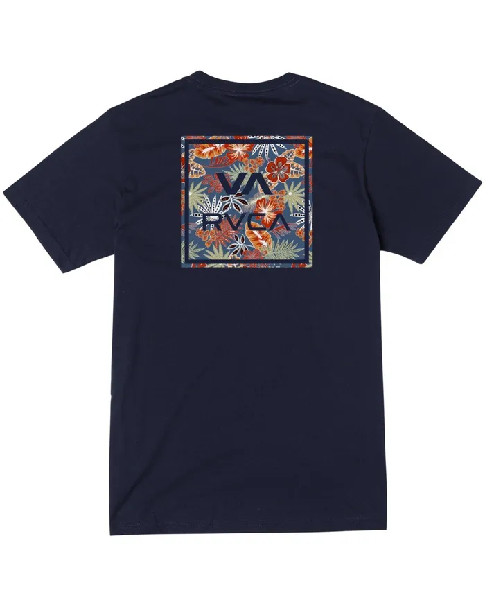 RVCA Mens Short Sleeves Va All The Way Short Sleeve Tee Navy Marine Myv