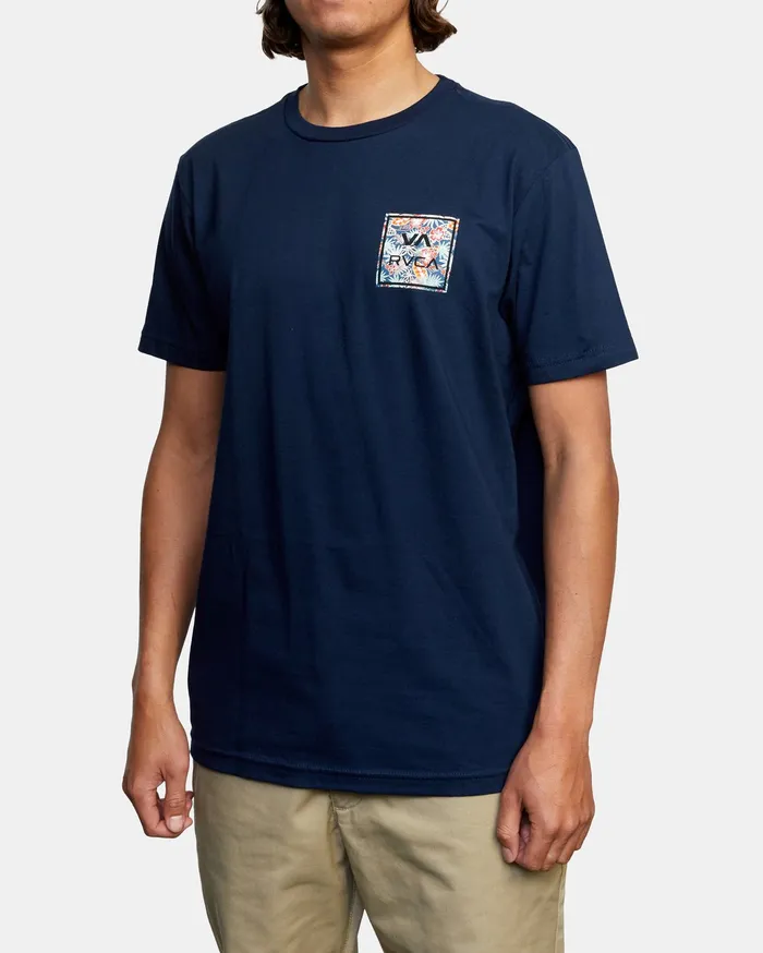 RVCA Mens Short Sleeves Va All The Way Short Sleeve Tee Navy Marine Myv
