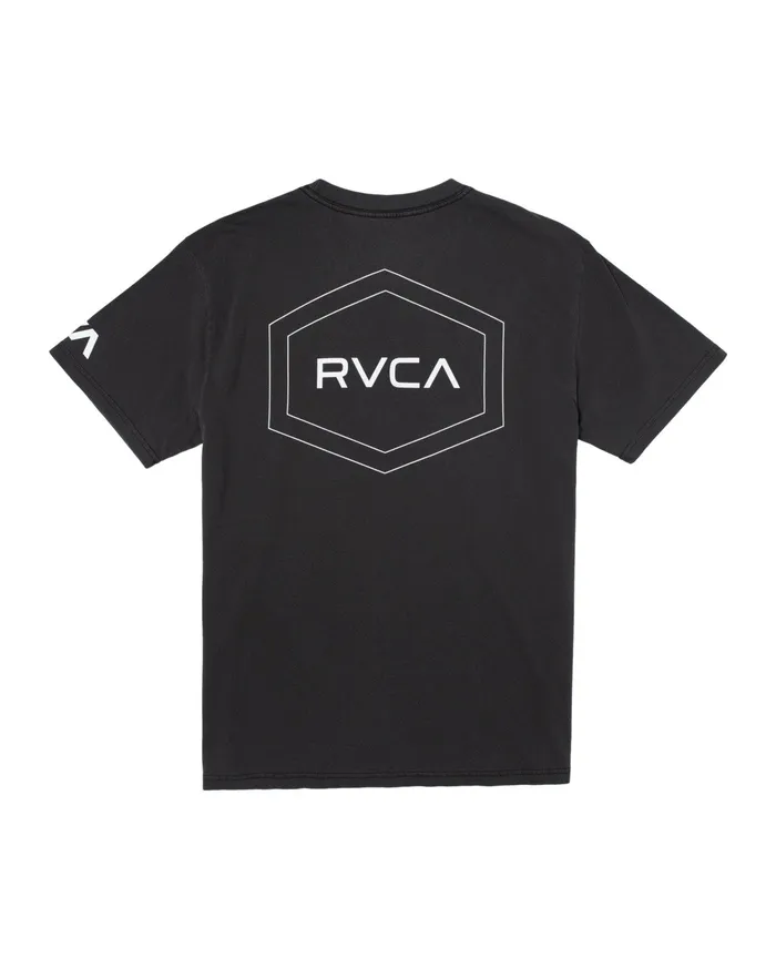 RVCA Mens Short Sleeves Va Sport Big Pin Workout Shirt Black Blk