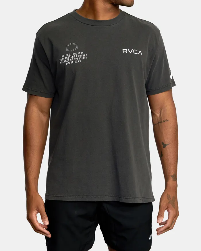 RVCA Mens Short Sleeves Va Sport Big Pin Workout Shirt Black Blk