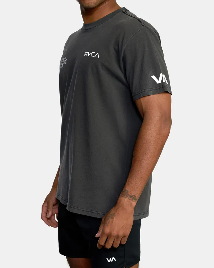 RVCA Mens Short Sleeves Va Sport Big Pin Workout Shirt Black Blk
