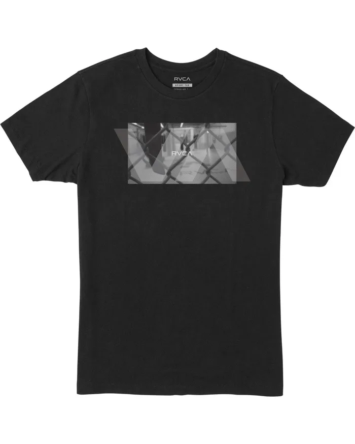 RVCA Mens Short Sleeves Va Sport Gym Lay Workout Shirt Black Blk