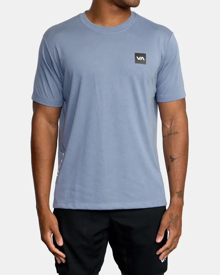 RVCA Mens Short Sleeves Va Sport Rvca 2X Workout Shirt Blue Slate Blt
