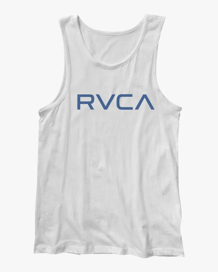 RVCA Mens Tank Tops Big Rvca Tank Top WhiteBlue Wtb