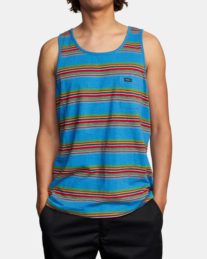 RVCA Mens Tank Tops El Rosario Tank Top French Blue Frb