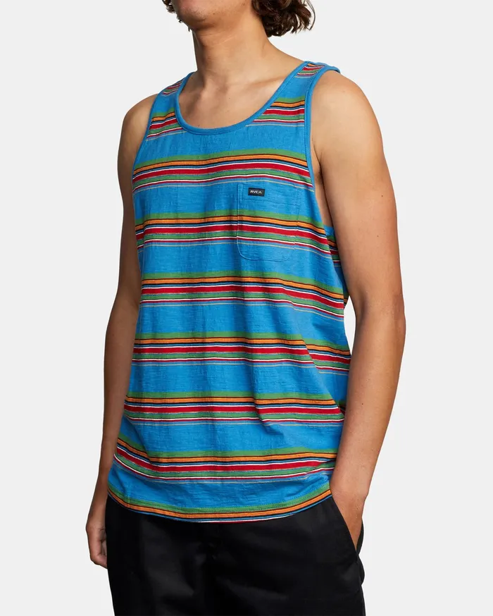 RVCA Mens Tank Tops El Rosario Tank Top French Blue Frb
