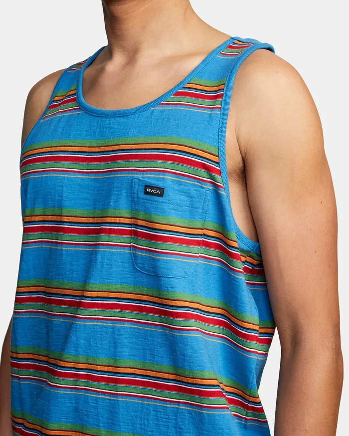 RVCA Mens Tank Tops El Rosario Tank Top French Blue Frb