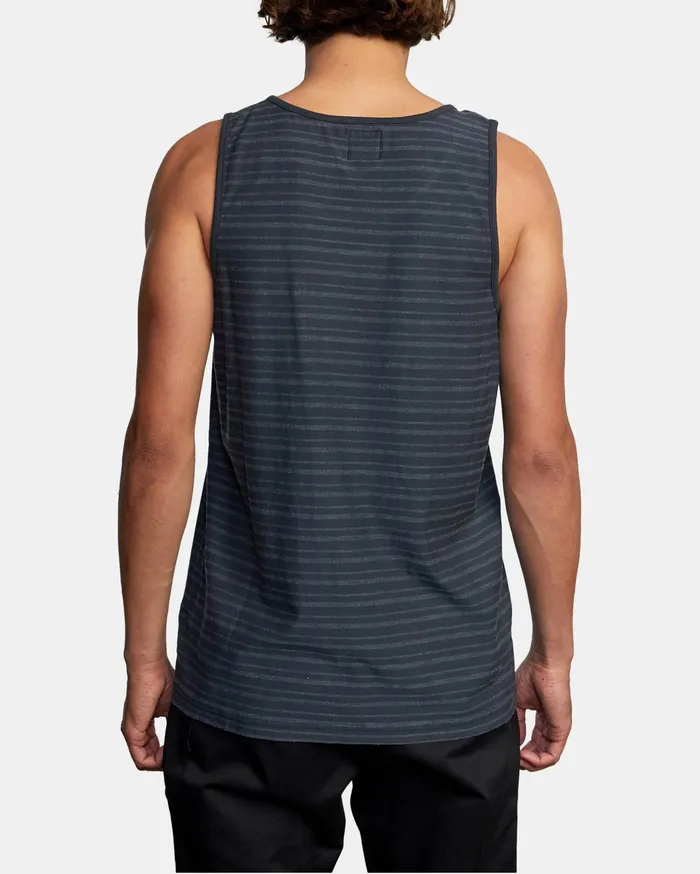 RVCA Mens Tank Tops Ptc Texture Stripe Tank Top Black Blk