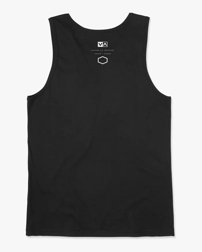 RVCA Mens Tank Tops Sport Typo Tank Top Black Blk