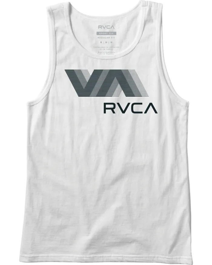 RVCA Mens Tank Tops Va Rvca Blur Performance Tank Top White Wht