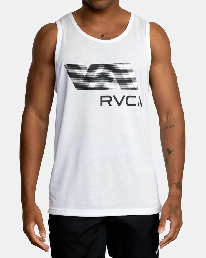 RVCA Mens Tank Tops Va Rvca Blur Performance Tank Top White Wht