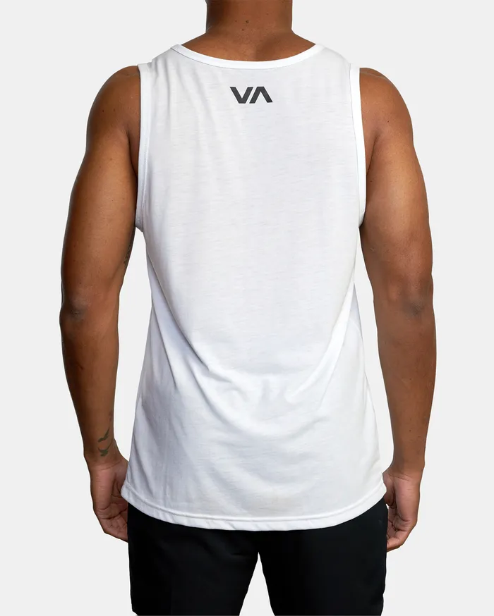 RVCA Mens Tank Tops Va Rvca Blur Performance Tank Top White Wht