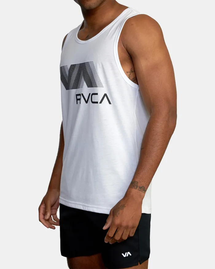 RVCA Mens Tank Tops Va Rvca Blur Performance Tank Top White Wht
