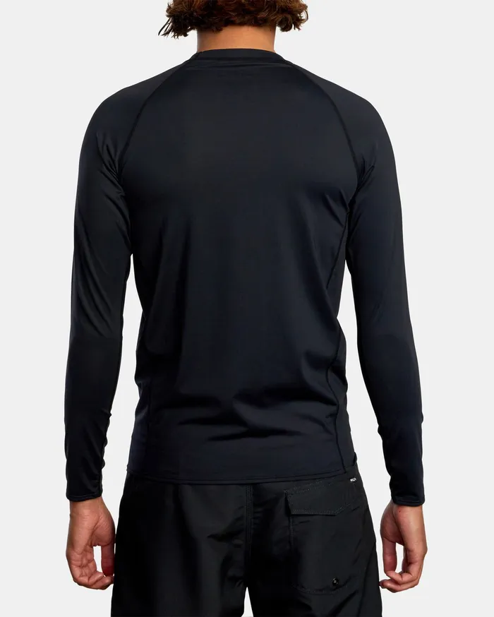 RVCA Mens Wetsuit Jackets and Tops Rvca Long Sleeve Rashguard Black Blk