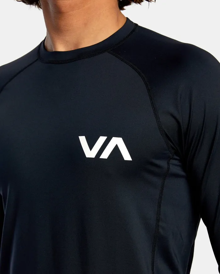 RVCA Mens Wetsuit Jackets and Tops Rvca Long Sleeve Rashguard Black Blk