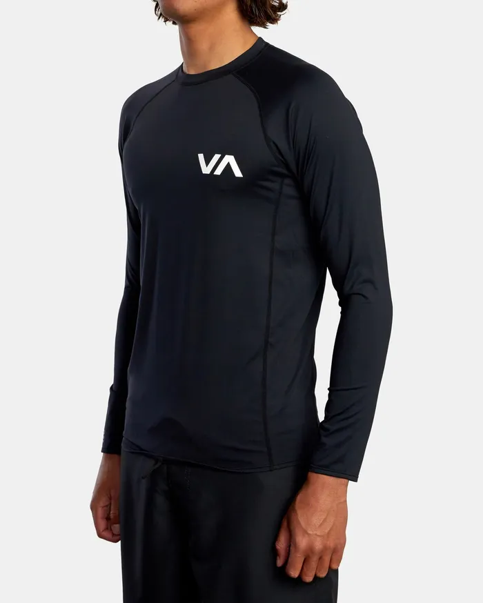 RVCA Mens Wetsuit Jackets and Tops Rvca Long Sleeve Rashguard Black Blk