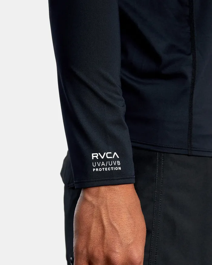 RVCA Mens Wetsuit Jackets and Tops Rvca Long Sleeve Rashguard Black Blk