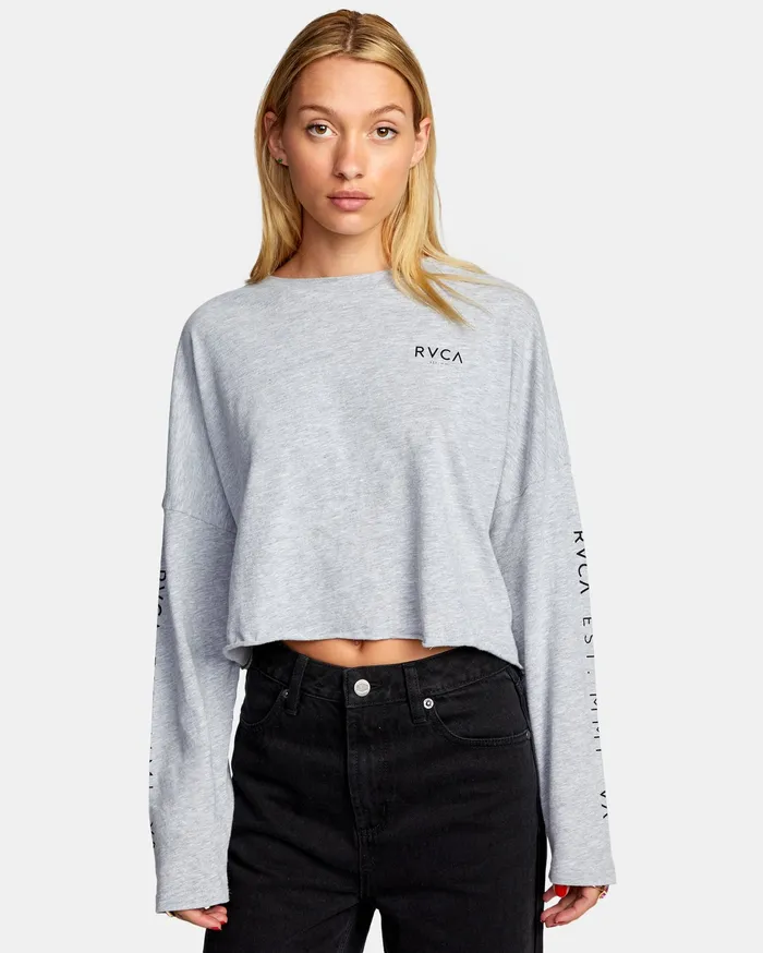 RVCA Tanks Tanks Classic Rvca Long Sleeve Tee Heather Grey Hgr