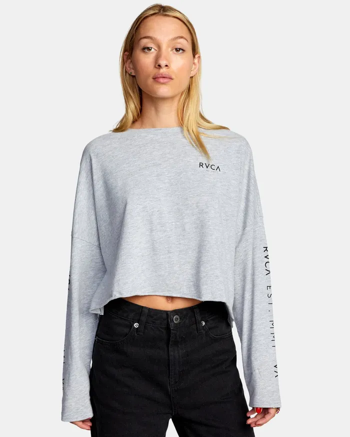 RVCA Tanks Tanks Classic Rvca Long Sleeve Tee Heather Grey Hgr