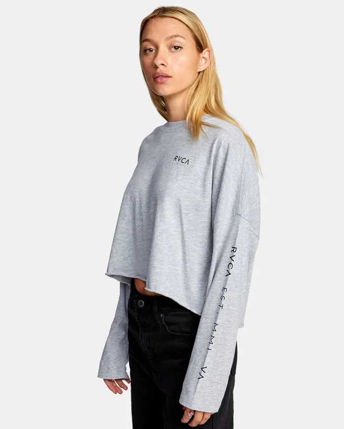 RVCA Tanks Tanks Classic Rvca Long Sleeve Tee Heather Grey Hgr