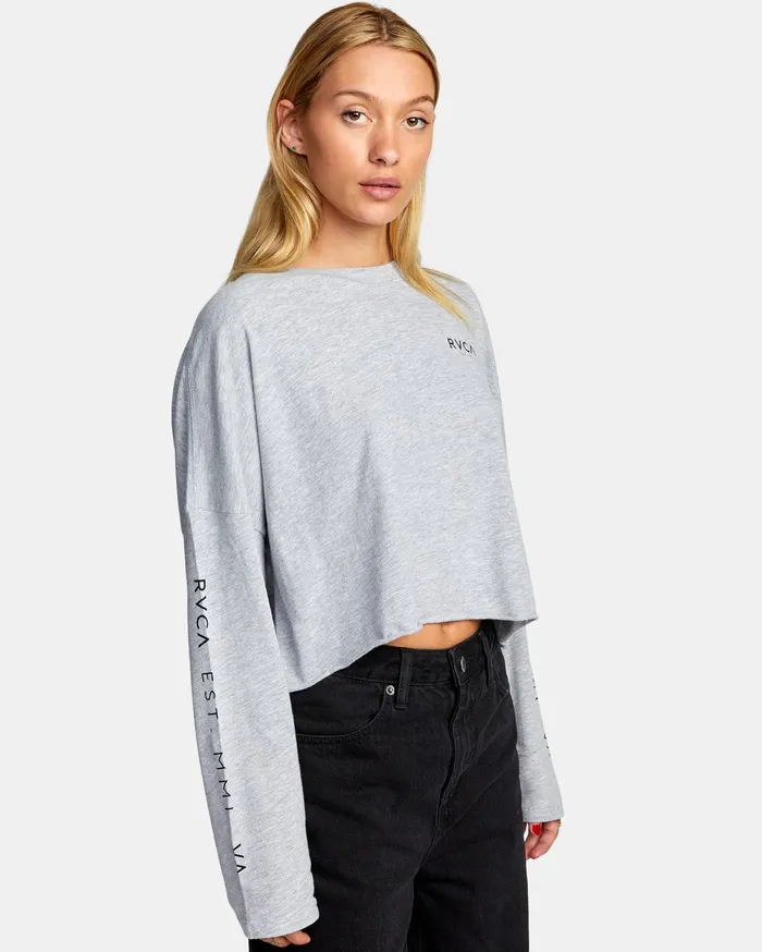RVCA Tanks Tanks Classic Rvca Long Sleeve Tee Heather Grey Hgr