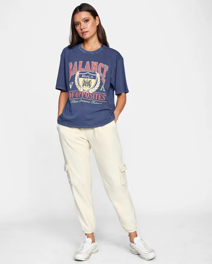 RVCA Womens Graphic Tees Cambridge Anyday Tee Moody Blue Mdy