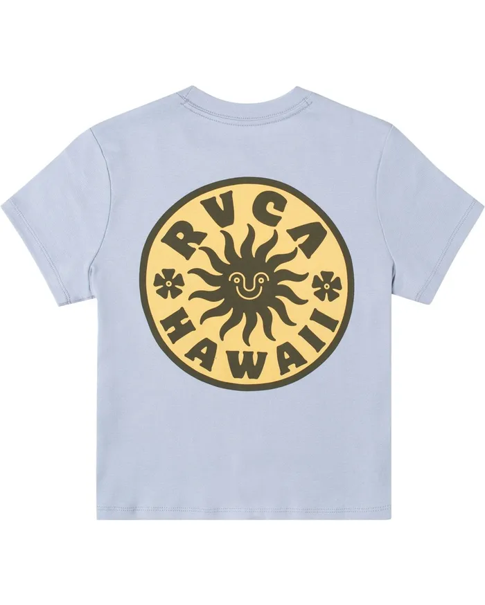 RVCA Womens Graphic Tees Hawaii Happy Sun Graphic Tee Iris Irs