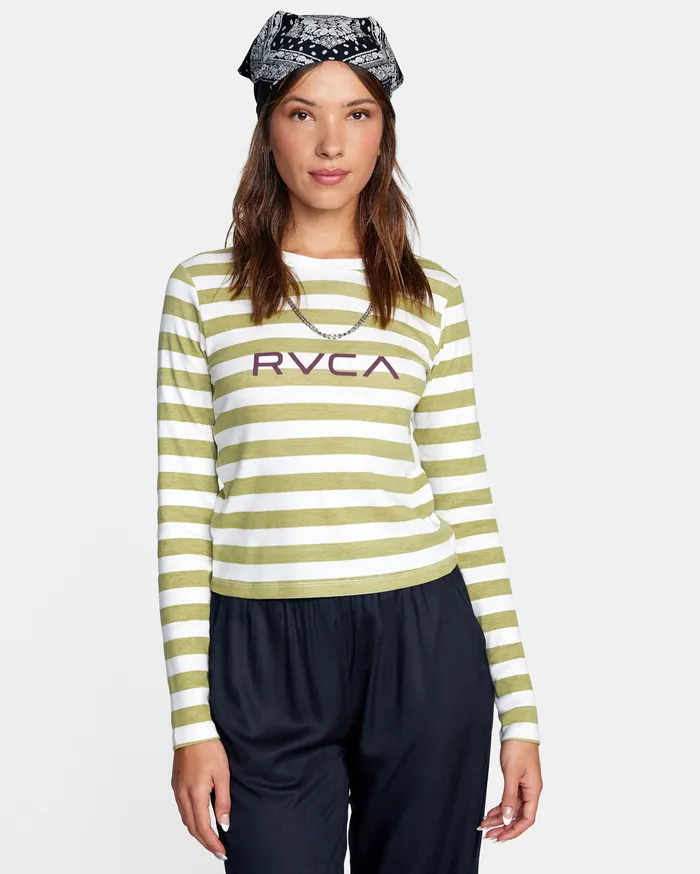 RVCA Womens Graphic Tees Little Rvca Long Sleeve Tee Vintage White Vwt