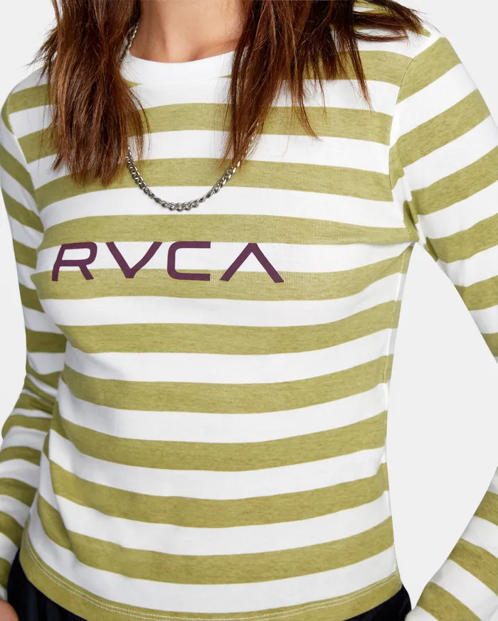 RVCA Womens Graphic Tees Little Rvca Long Sleeve Tee Vintage White Vwt