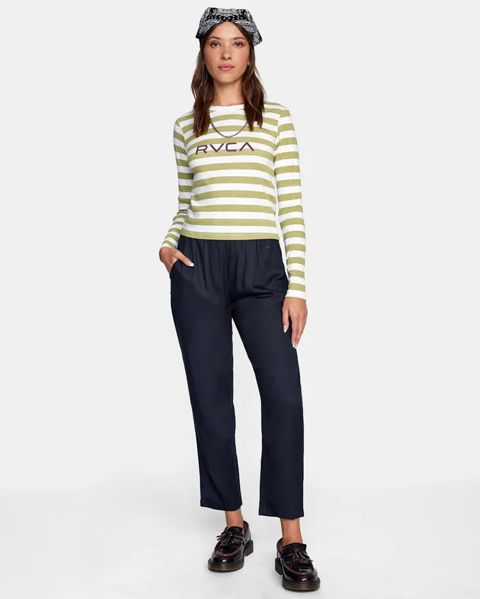 RVCA Womens Graphic Tees Little Rvca Long Sleeve Tee Vintage White Vwt