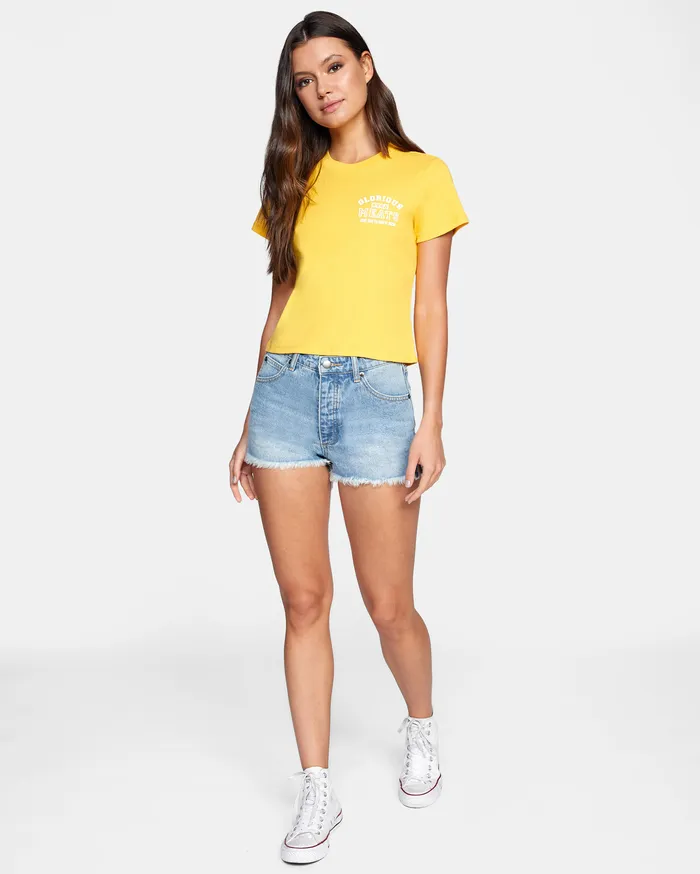 RVCA Womens Graphic Tees Matty Matheson Glorious Meats Tee Gold Gol