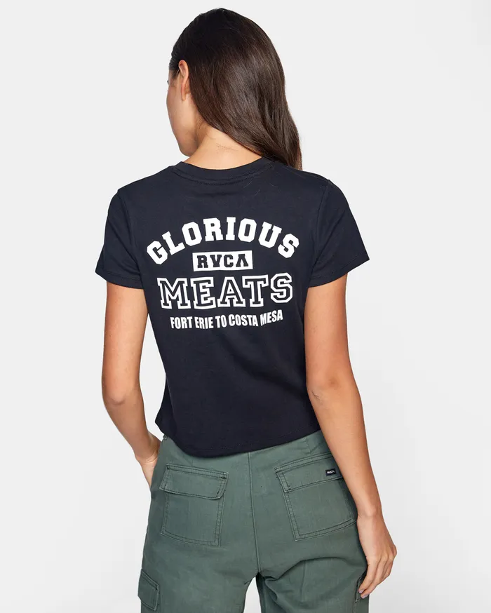 RVCA Womens Graphic Tees Matty Matheson Glorious Meats Tee Rvca Black Rvb