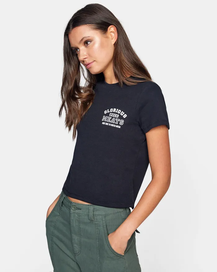 RVCA Womens Graphic Tees Matty Matheson Glorious Meats Tee Rvca Black Rvb