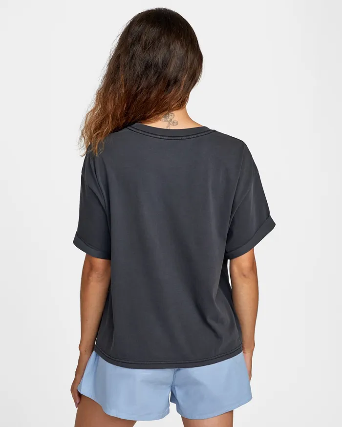RVCA Womens Graphic Tees Ptc Roll It Short Sleeve Tee Black Blk