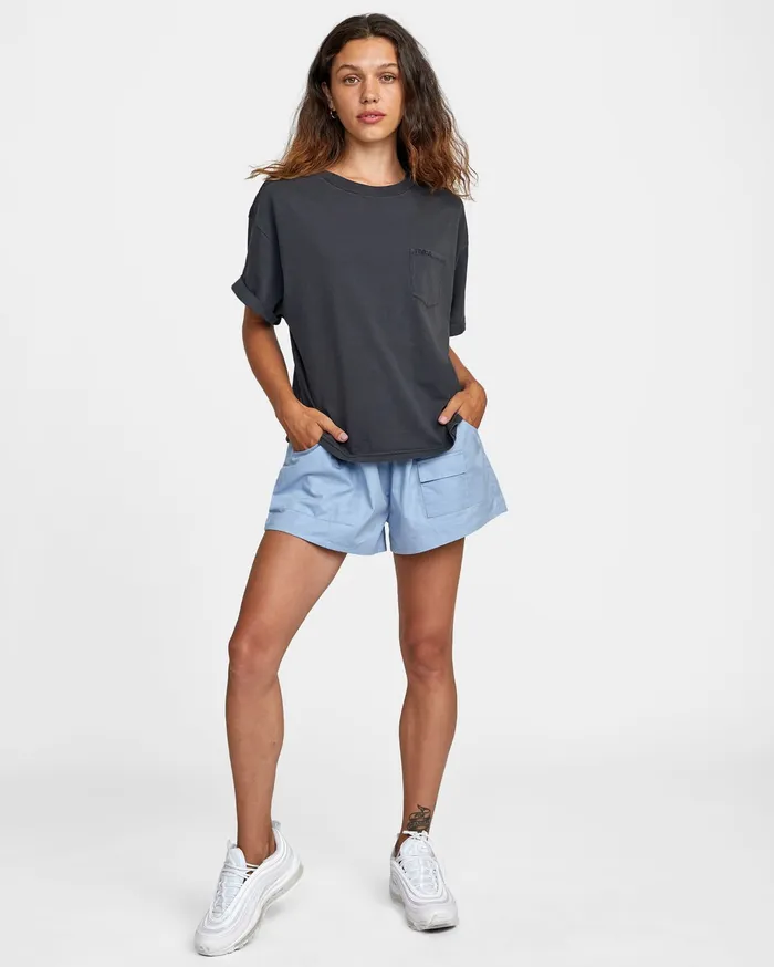 RVCA Womens Graphic Tees Ptc Roll It Short Sleeve Tee Black Blk