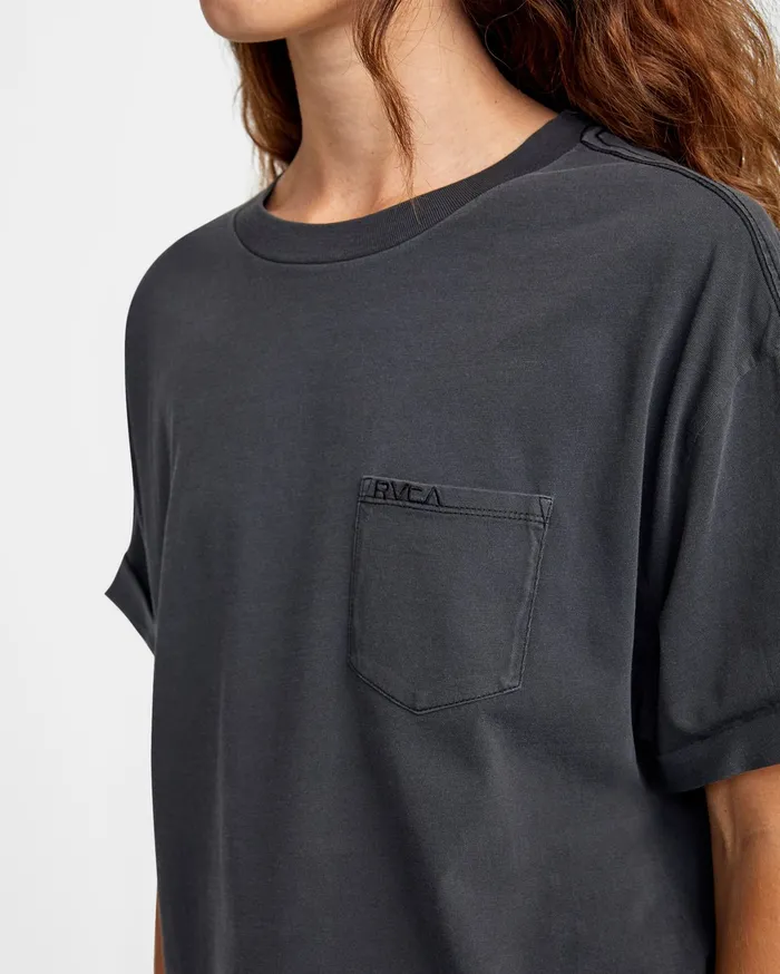 RVCA Womens Graphic Tees Ptc Roll It Short Sleeve Tee Black Blk