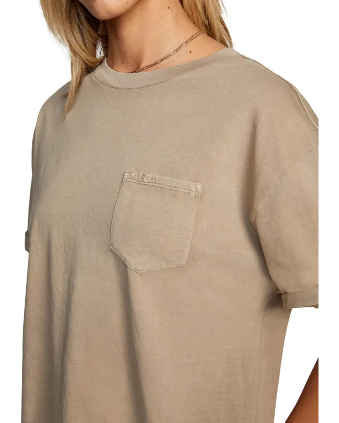 RVCA Womens Graphic Tees Roll It Tee Dark Khaki Dkh