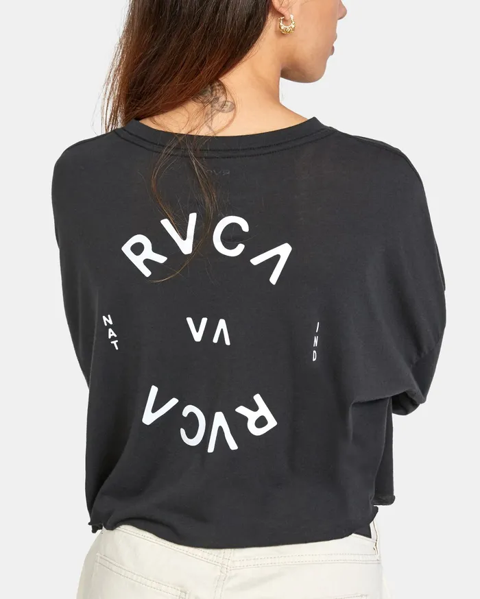 RVCA Womens Graphic Tees Rvca Balance Long Sleeve Tee Black Blk