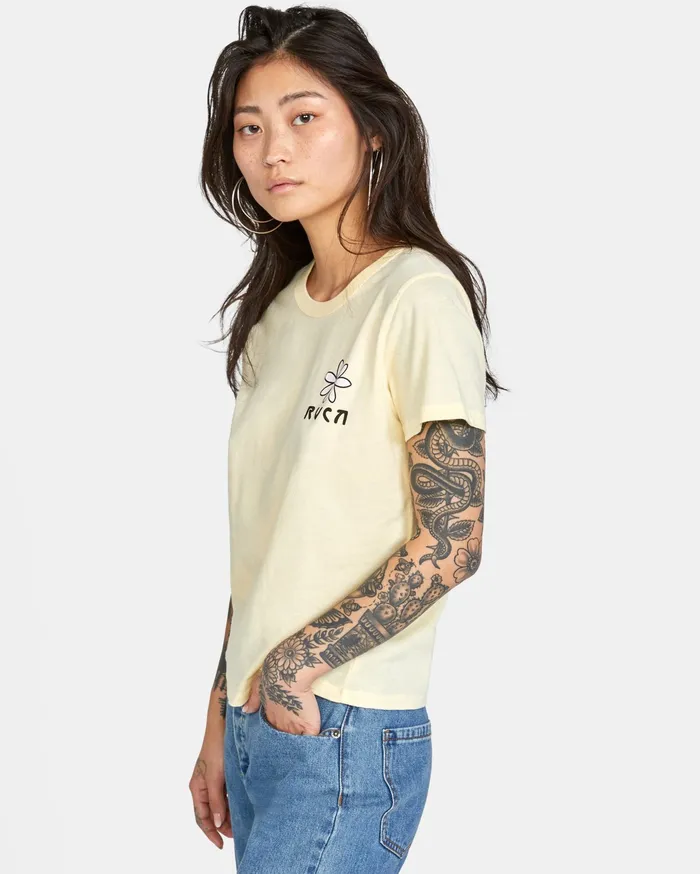 RVCA Womens Graphic Tees Throwback Short Sleeve Tee Butter But