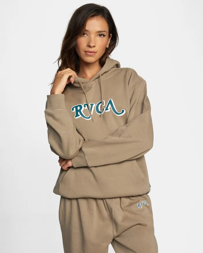 RVCA Womens Hoodies Retro Hoodie Dark Khaki Dkh Gift 4 You