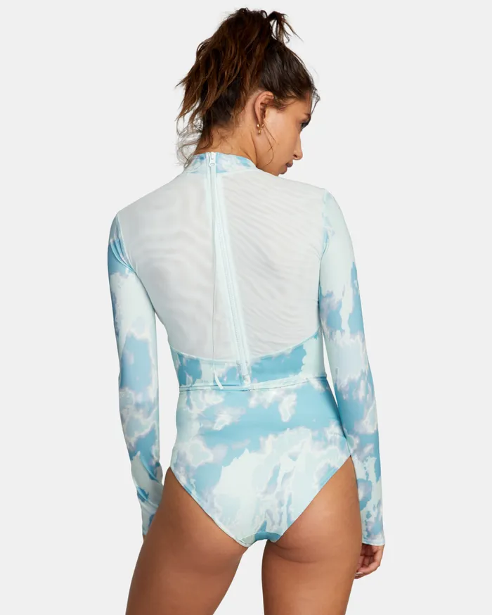 RVCA Womens One Pieces Wavelength Printed Medium Coverage One Piece Rashguard Sea Tie Dye Bdk6